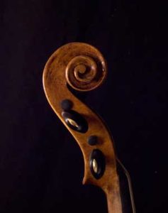 baroque violin scroll side