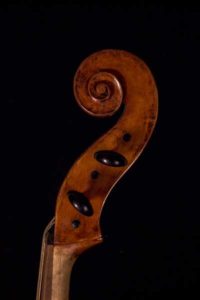 baroque cello scroll side