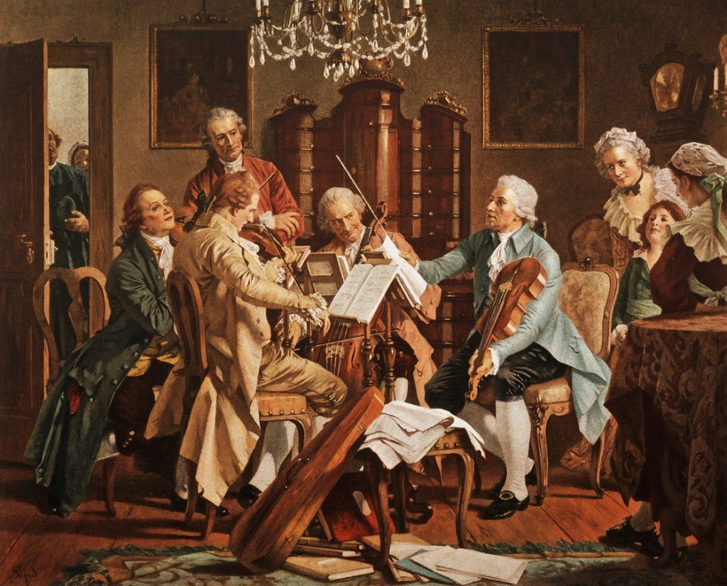 Haydn conducting with tenor viola